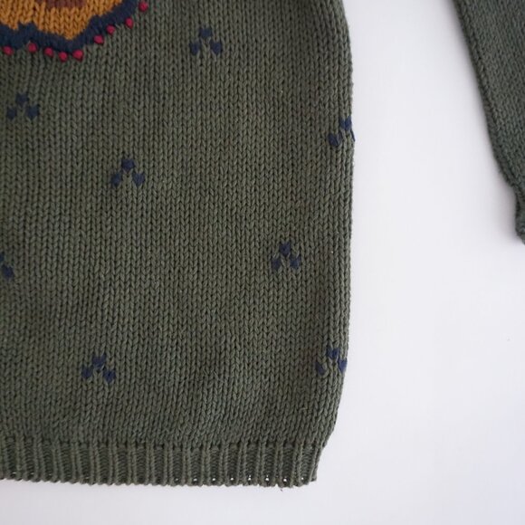 Vintage Maggie Lawrence Olive Embroidered Cardigan Cottagecore Aesthetic L - Picture 5 of 11